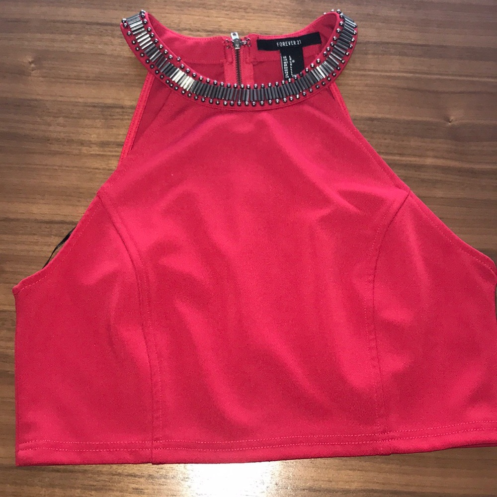 Red crop top
